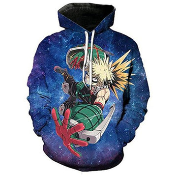 My Hero Academia Bakugou Katsuki Sudadera Estampada con Capucha para Adultos Unisex
